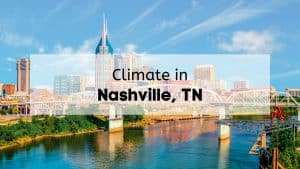 The sunny Nashville climate over downtown Nashville.